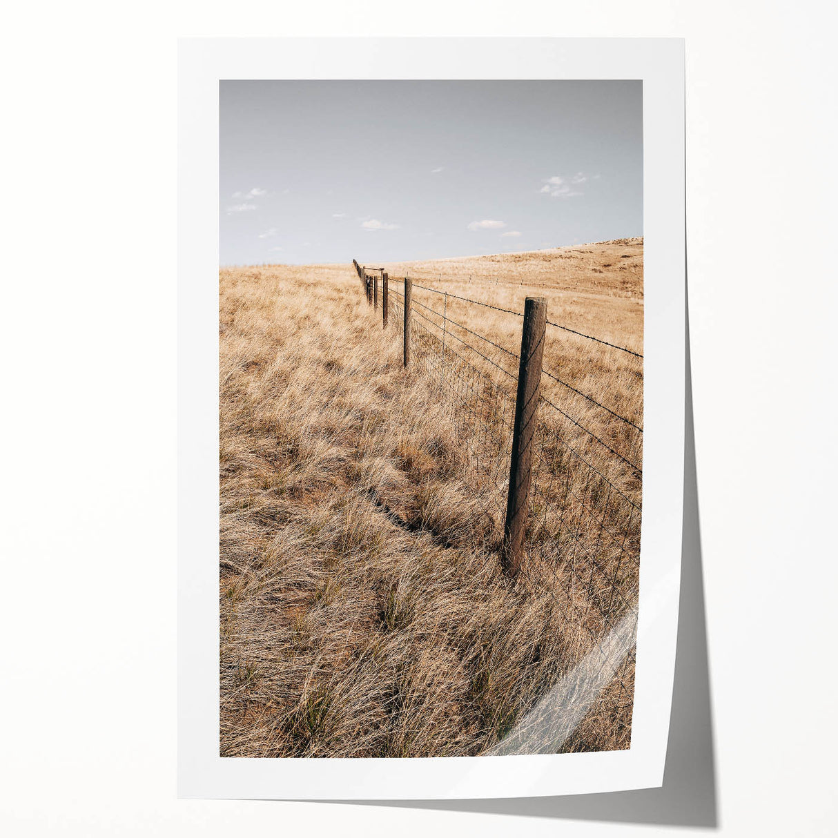 Farmhouse Wall Art of Fenced Field – Rustic Country Living Decor