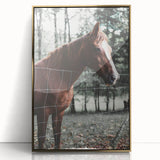 Farmhouse Wall Art Horse by Fence Print | Rustic Country Animal Decor