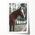 Farmhouse Wall Art Horse by Fence Print | Rustic Country Animal Decor