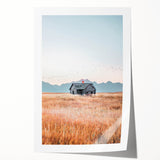 Farmhouse Wall Art of Abandoned Cabin with Birds – Rustic Country Decor