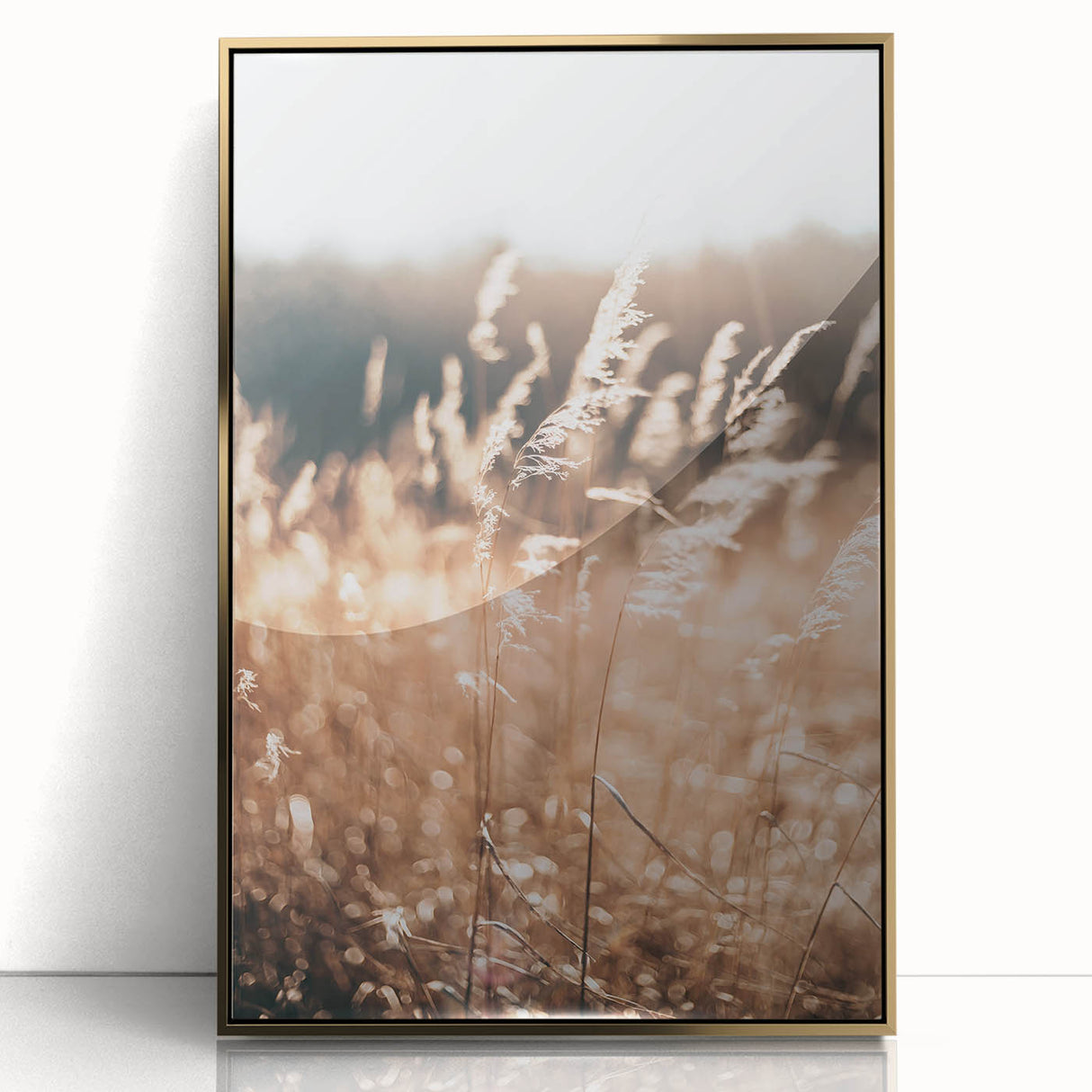 Sunlit Grass Field Farmhouse Wall Art – Rustic Country Style Decor