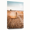 Farmhouse Wall Art of Hay Bales in Field – Rustic Country Style Decor