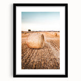 Farmhouse Wall Art of Hay Bales in Field – Rustic Country Style Decor