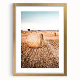 Farmhouse Wall Art of Hay Bales in Field – Rustic Country Style Decor