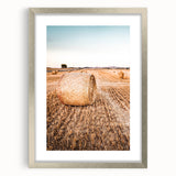 Farmhouse Wall Art of Hay Bales in Field – Rustic Country Style Decor