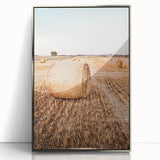 Farmhouse Wall Art of Hay Bales in Field – Rustic Country Style Decor