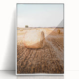 Farmhouse Wall Art of Hay Bales in Field – Rustic Country Style Decor