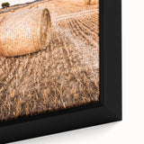 Farmhouse Wall Art of Hay Bales in Field – Rustic Country Style Decor