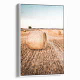 Farmhouse Wall Art of Hay Bales in Field – Rustic Country Style Decor