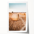 Farmhouse Wall Art of Hay Bales in Field – Rustic Country Style Decor