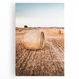 Farmhouse Wall Art of Hay Bales in Field – Rustic Country Style Decor