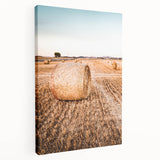 Farmhouse Wall Art of Hay Bales in Field – Rustic Country Style Decor