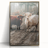 Farmhouse Wall Art – Rustic Highland Cows in Nature – Country Style Decor