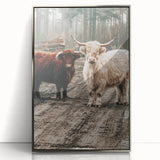 Farmhouse Wall Art – Rustic Highland Cows in Nature – Country Style Decor