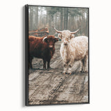 Farmhouse Wall Art – Rustic Highland Cows in Nature – Country Style Decor