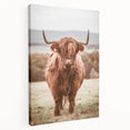Farmhouse Wall Art – Rustic Highland Cow Portrait – Country Style Decor