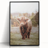 Farmhouse Wall Art – Majestic Highland Cow Portrait – Rustic Country Decor