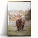 Farmhouse Wall Art – Majestic Highland Cow Portrait – Rustic Country Decor