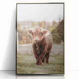 Farmhouse Wall Art – Majestic Highland Cow Portrait – Rustic Country Decor