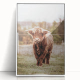 Farmhouse Wall Art – Majestic Highland Cow Portrait – Rustic Country Decor