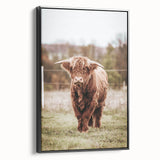 Farmhouse Wall Art – Majestic Highland Cow Portrait – Rustic Country Decor