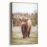Farmhouse Wall Art – Majestic Highland Cow Portrait – Rustic Country Decor