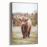 Farmhouse Wall Art – Majestic Highland Cow Portrait – Rustic Country Decor
