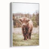 Farmhouse Wall Art – Majestic Highland Cow Portrait – Rustic Country Decor