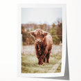 Farmhouse Wall Art – Majestic Highland Cow Portrait – Rustic Country Decor