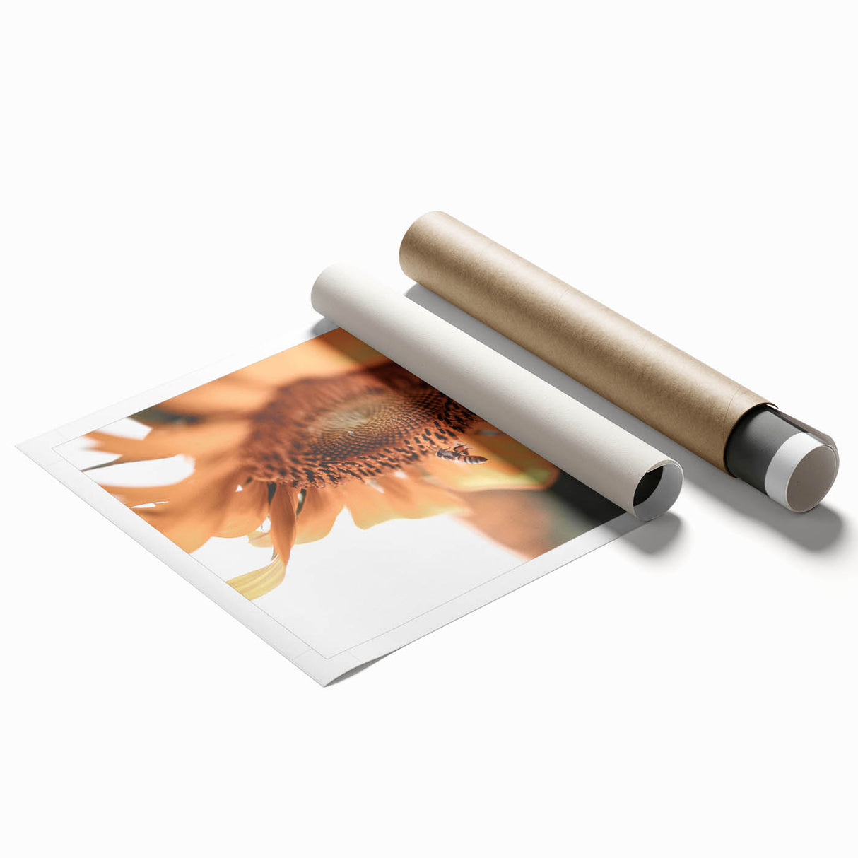 Farmhouse Wall Art – Sunflower and Bee Close-Up – Rustic Country Decor