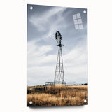 Farmhouse Wall Art – Rustic Windmill in Open Field – Country Style Decor
