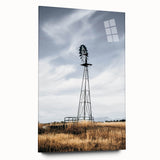 Farmhouse Wall Art – Rustic Windmill in Open Field – Country Style Decor