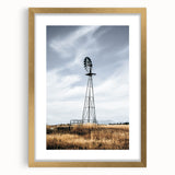 Farmhouse Wall Art – Rustic Windmill in Open Field – Country Style Decor