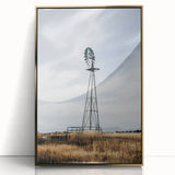 Farmhouse Wall Art – Rustic Windmill in Open Field – Country Style Decor