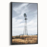 Farmhouse Wall Art – Rustic Windmill in Open Field – Country Style Decor