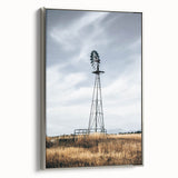 Farmhouse Wall Art – Rustic Windmill in Open Field – Country Style Decor