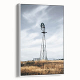 Farmhouse Wall Art – Rustic Windmill in Open Field – Country Style Decor