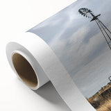 Farmhouse Wall Art – Rustic Windmill in Open Field – Country Style Decor