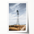Farmhouse Wall Art – Rustic Windmill in Open Field – Country Style Decor