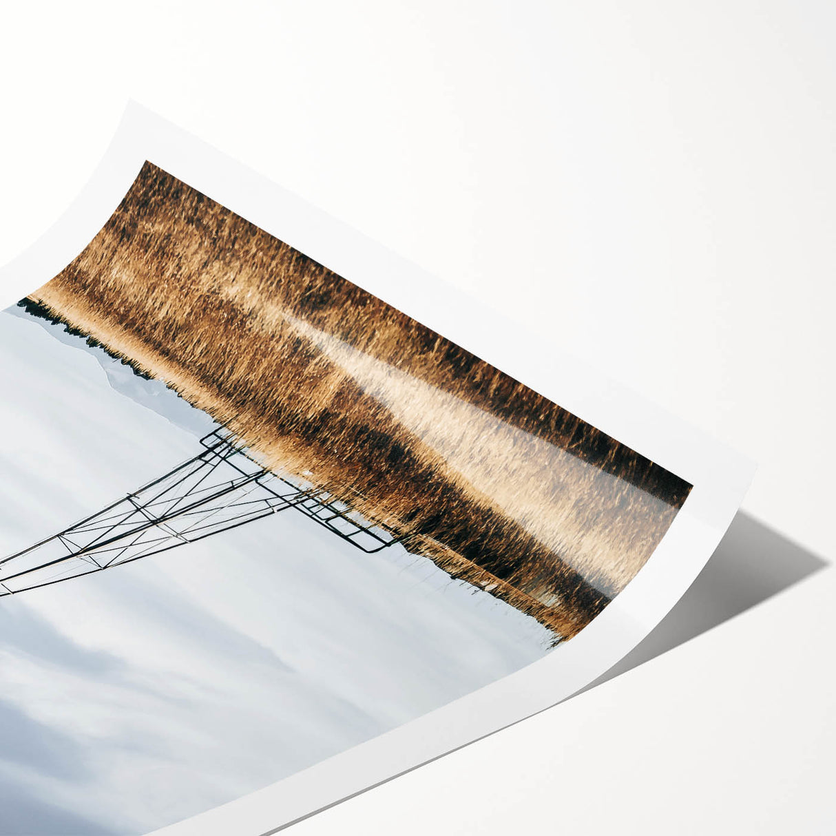 Farmhouse Wall Art – Rustic Windmill in Open Field – Country Style Decor