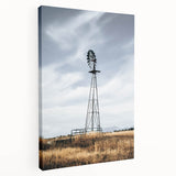 Farmhouse Wall Art – Rustic Windmill in Open Field – Country Style Decor