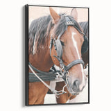 Country Horse Portrait Art - Rustic Farmhouse Wall Decor Print