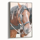 Country Horse Portrait Art - Rustic Farmhouse Wall Decor Print