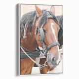 Country Horse Portrait Art - Rustic Farmhouse Wall Decor Print