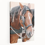 Country Horse Portrait Art - Rustic Farmhouse Wall Decor Print