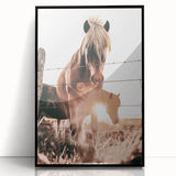 Sunset Horse Portrait Art - Rustic Farmhouse Wall Decor Print