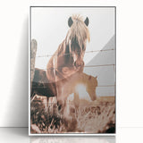 Sunset Horse Portrait Art - Rustic Farmhouse Wall Decor Print