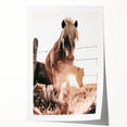 Sunset Horse Portrait Art - Rustic Farmhouse Wall Decor Print