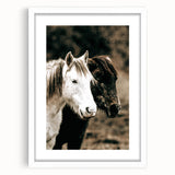 Charming Horse Duo Art - Rustic Farmhouse Wall Decor Print