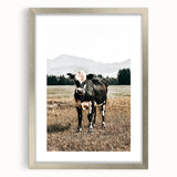 Majestic Cow in Pasture - Rustic Farmhouse Wall Art Print